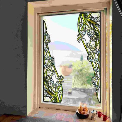 ADD.HERES Cymbidium lianpan Tang et Wang 3D Stained Glass Window Film Static Cling