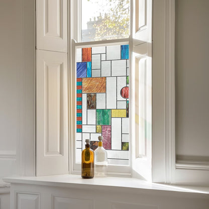ADD.HERES Ores 3D Stained Glass Window Film Static Cling