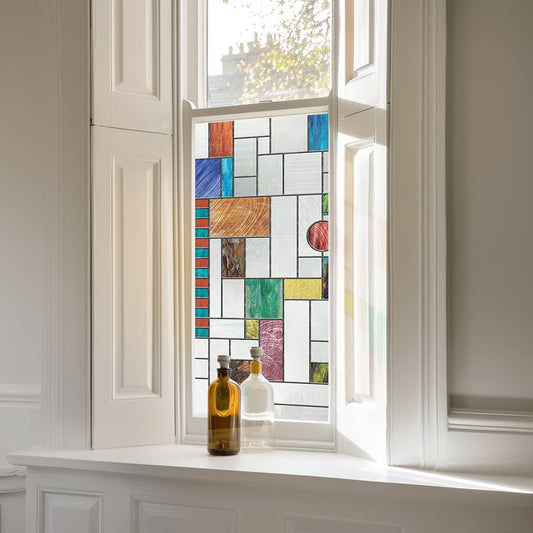 ADD.HERES Ores 3D Stained Glass Window Film Static Cling