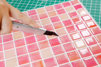 ADD.HERES Pink Morocco Peel and Stick Backsplash Self-Adhesive 5 Sheets