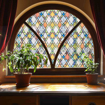 ADD.HERES Rainbow Crystal Shards 3D Stained Glass Window Film Static Cling