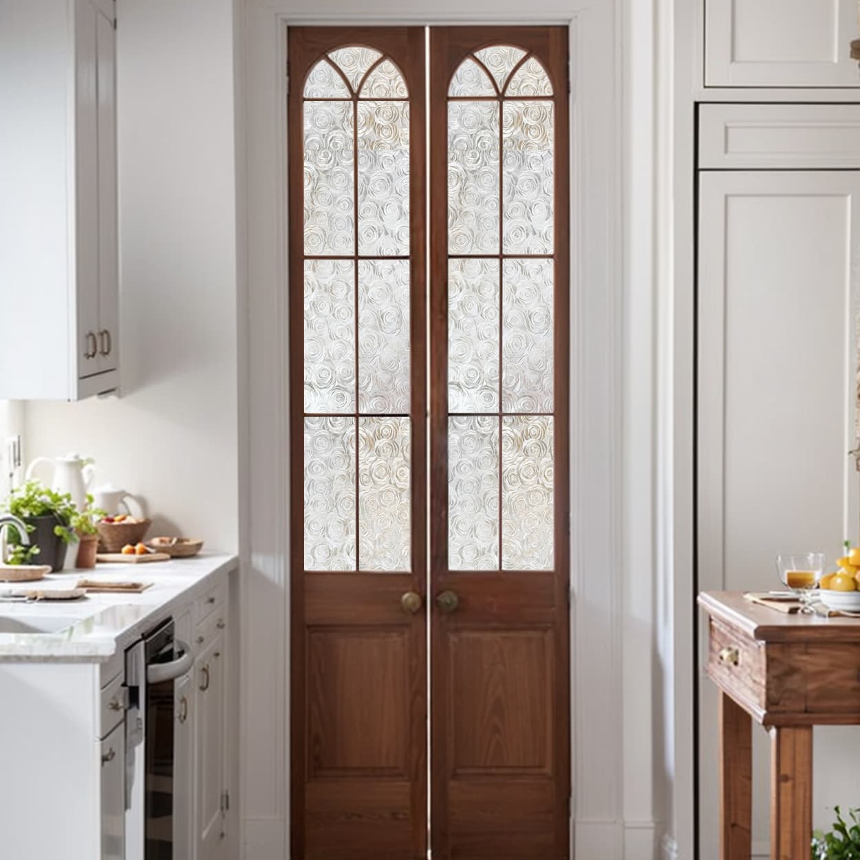 ADD.HERES Sea of Flowers 3D Stained Glass Window Film Static Cling