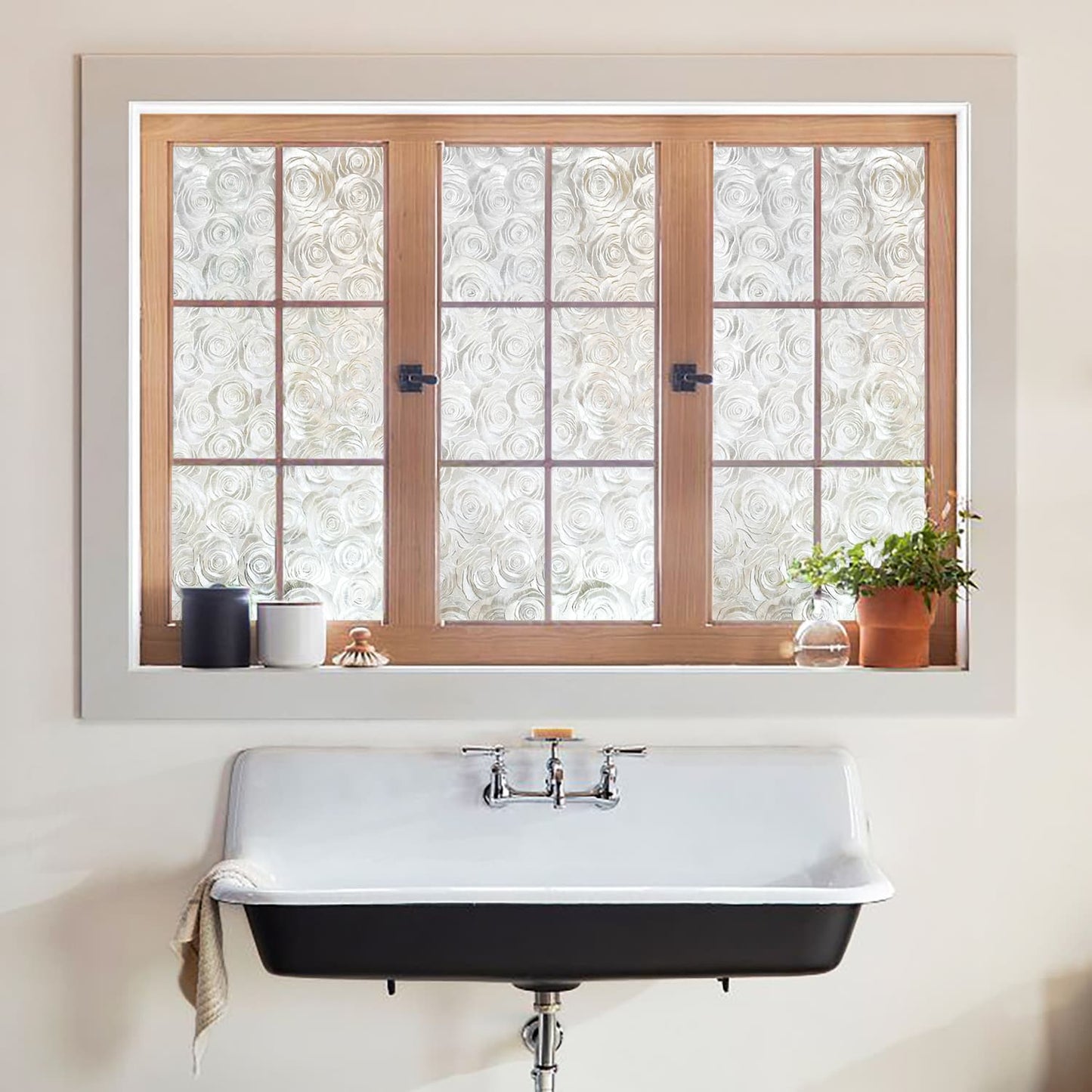 ADD.HERES Sea of Flowers 3D Stained Glass Window Film Static Cling