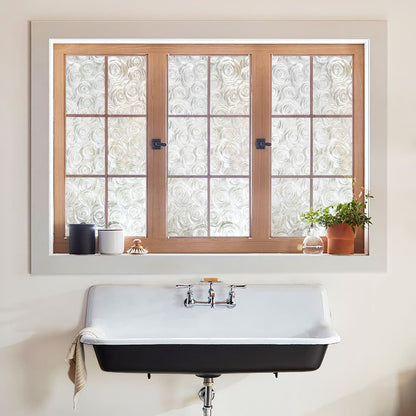 ADD.HERES Sea of Flowers 3D Stained Glass Window Film Static Cling