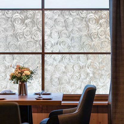 ADD.HERES Sea of Flowers 3D Stained Glass Window Film Static Cling