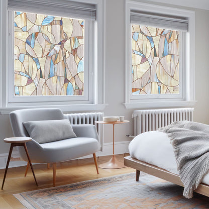 ADD.HERES Spiral 3D Stained Glass Window Film Static Cling