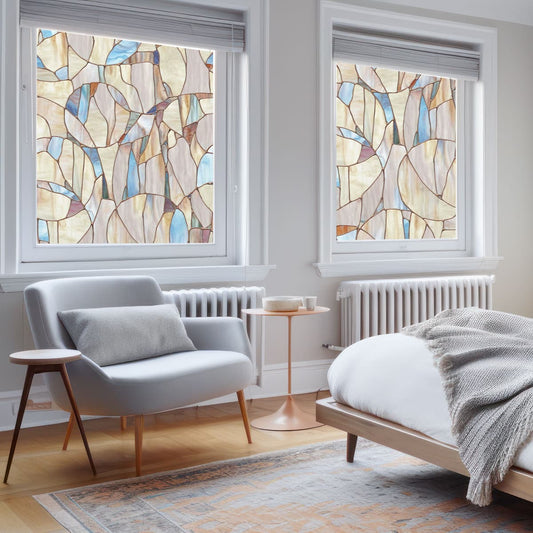 ADD.HERES Spiral 3D Stained Glass Window Film Static Cling