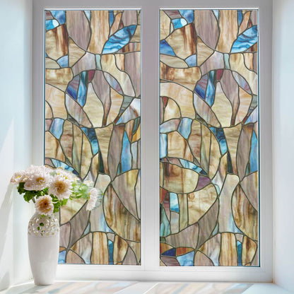 ADD.HERES Spiral 3D Stained Glass Window Film Static Cling