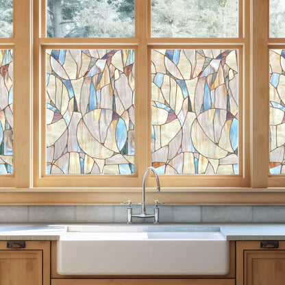ADD.HERES Spiral 3D Stained Glass Window Film Static Cling