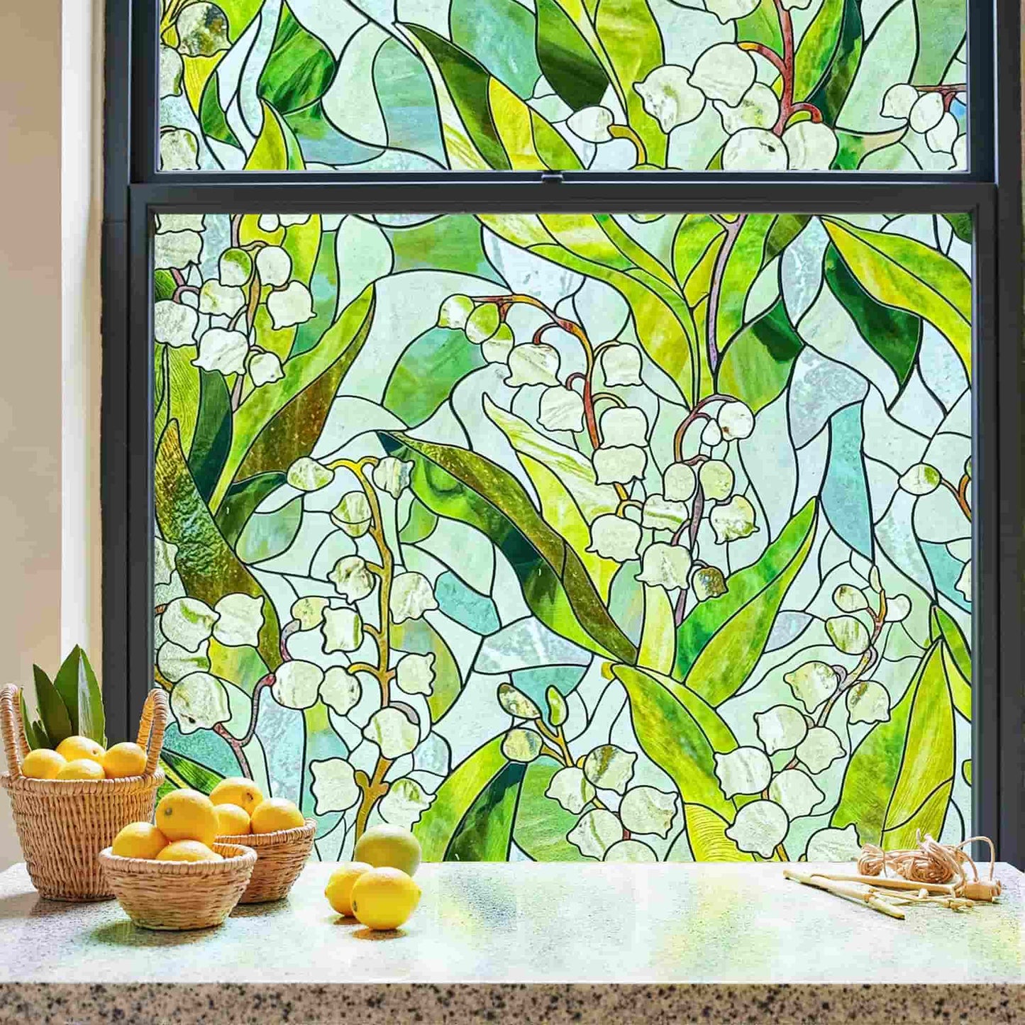 ADD.HERES Linglan 3D Stained Glass Window Film Static Cling