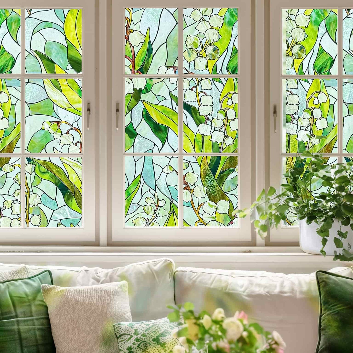 ADD.HERES Linglan 3D Stained Glass Window Film Static Cling