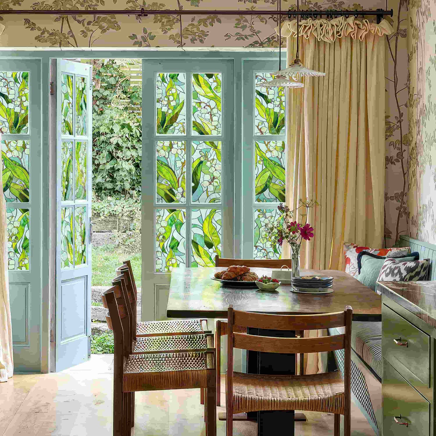 ADD.HERES Linglan 3D Stained Glass Window Film Static Cling