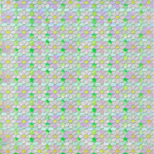 ADD.HERES Subtle Orchid 3D Stained Glass Window Film Static Cling