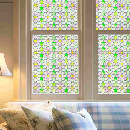 ADD.HERES Subtle Orchid 3D Stained Glass Window Film Static Cling