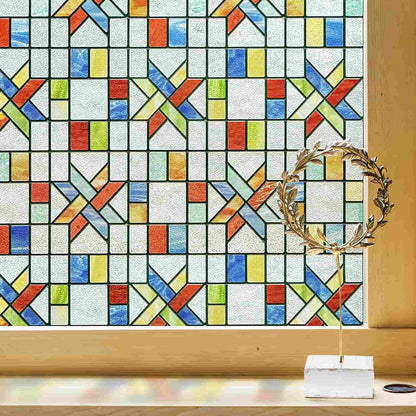 ADD.HERES Tangram 3D Stained Glass Window Film Static Cling