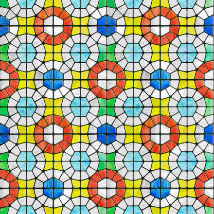 ADD.HERES West Grace 3D Stained Glass Window Film Static Cling