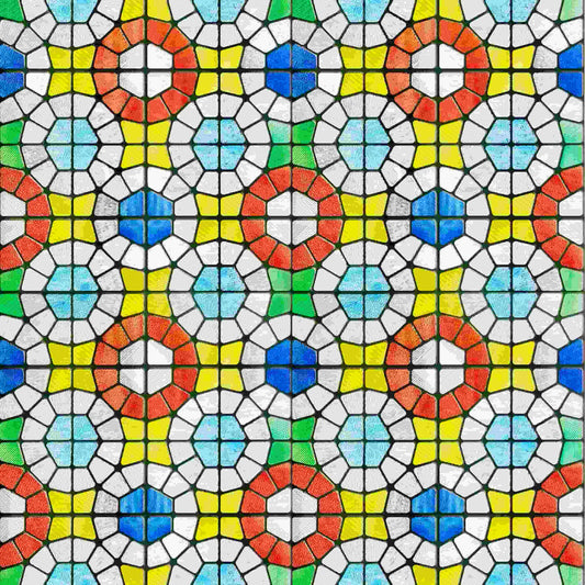 ADD.HERES West Grace 3D Stained Glass Window Film Static Cling