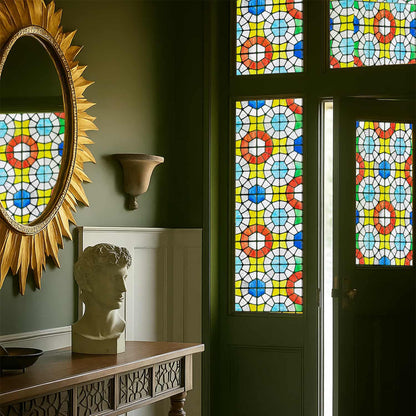 ADD.HERES West Grace 3D Stained Glass Window Film Static Cling
