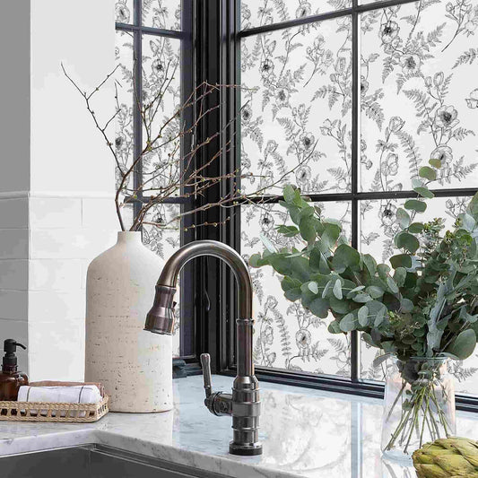 ADD.HERES White Night Creeping 3D Stained Glass Window Film Static Cling