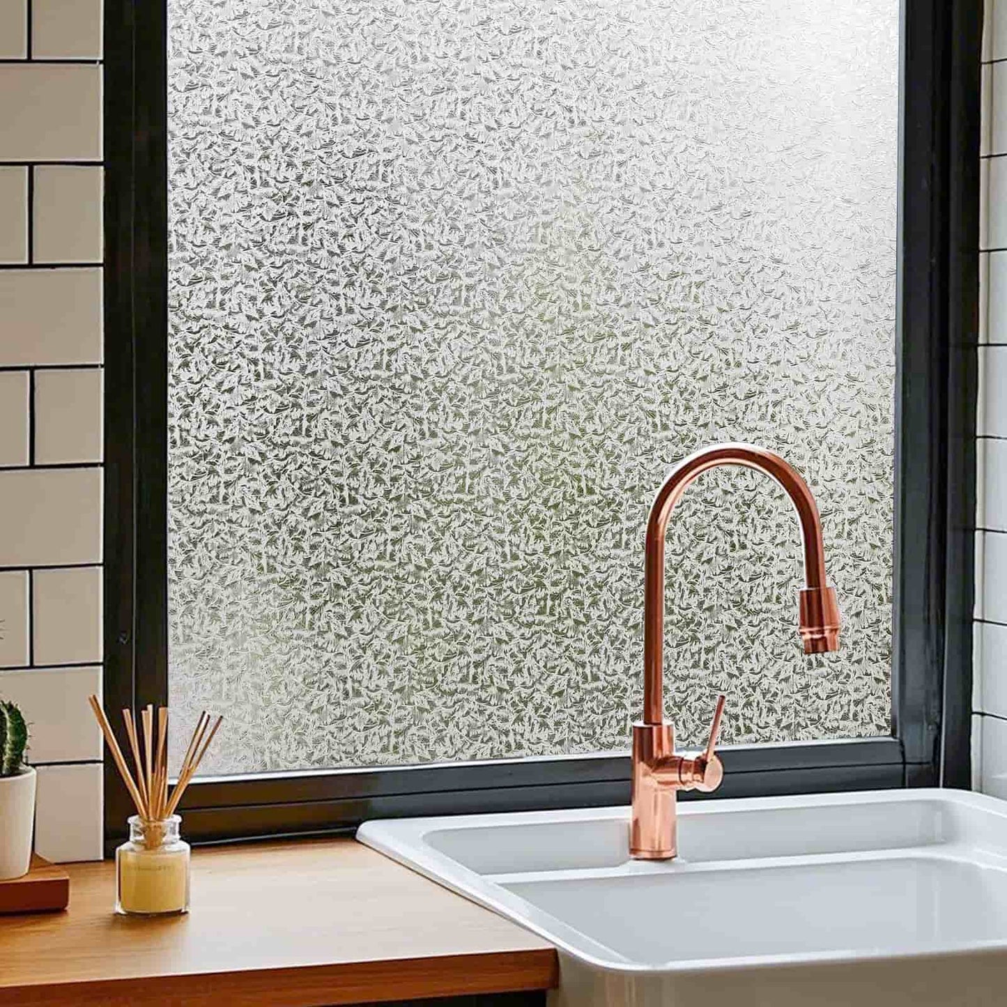 ADD.HERES Seawaves 3D Stained Glass Window Film Static Cling