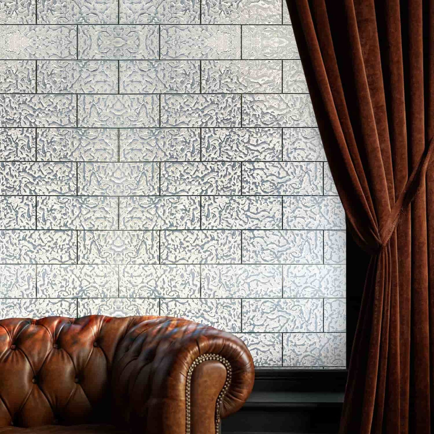 ADD.HERES Moon Scar 3D Stained Glass Window Film Static Cling